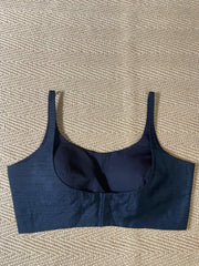 Black sleeveless blouse