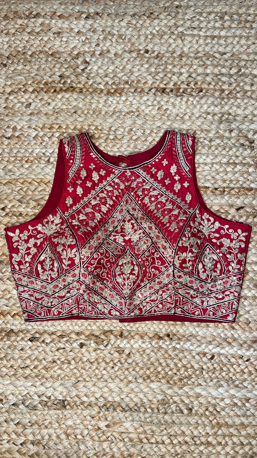 Red designer blouse