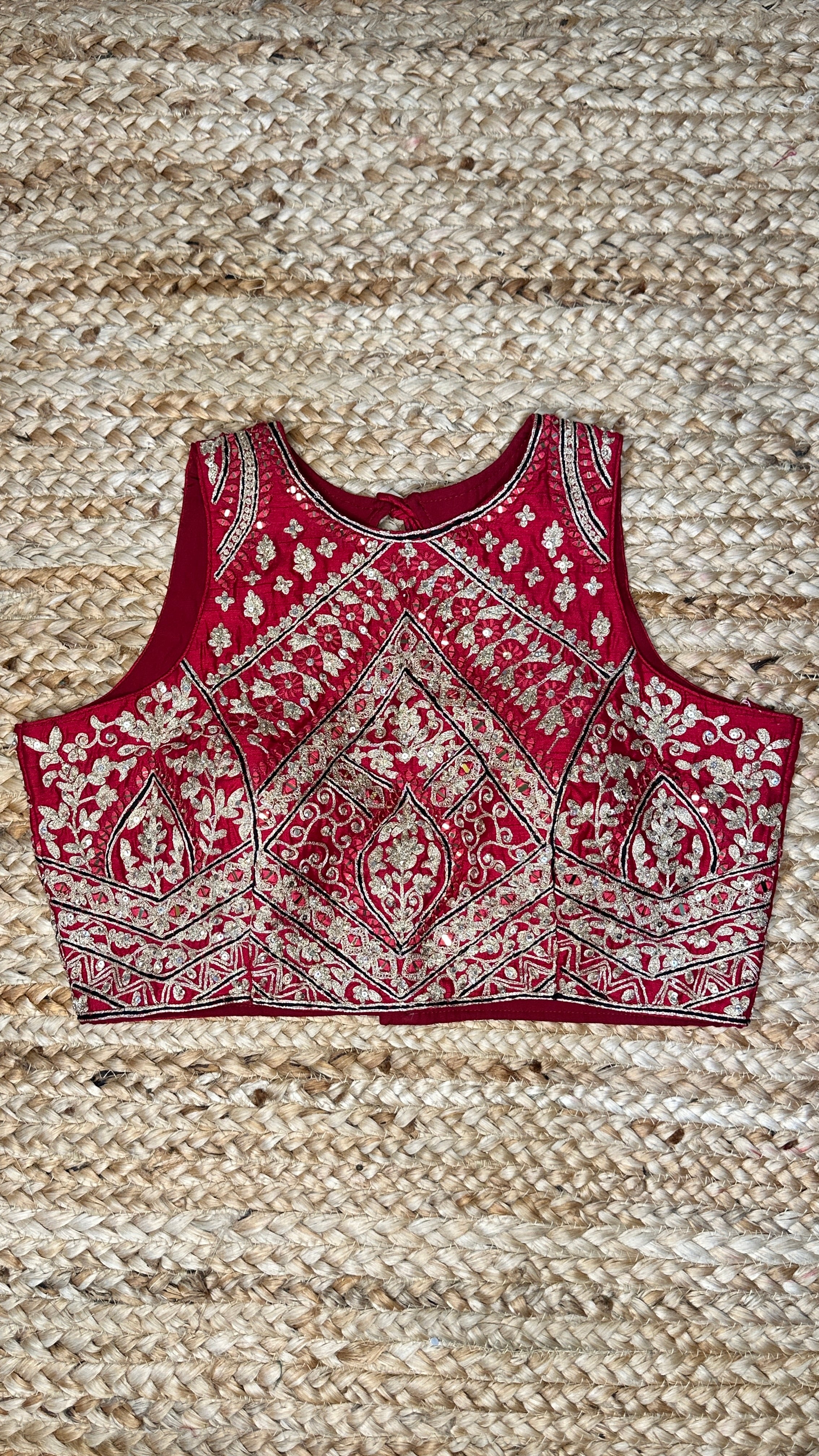 Red designer blouse