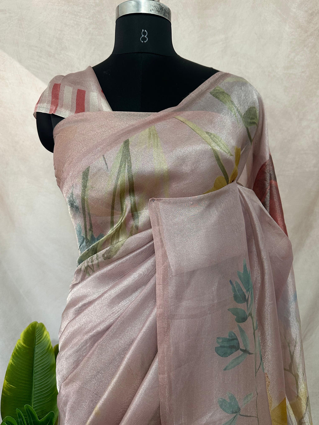 Organza silk tissue saree with digital print, with bP