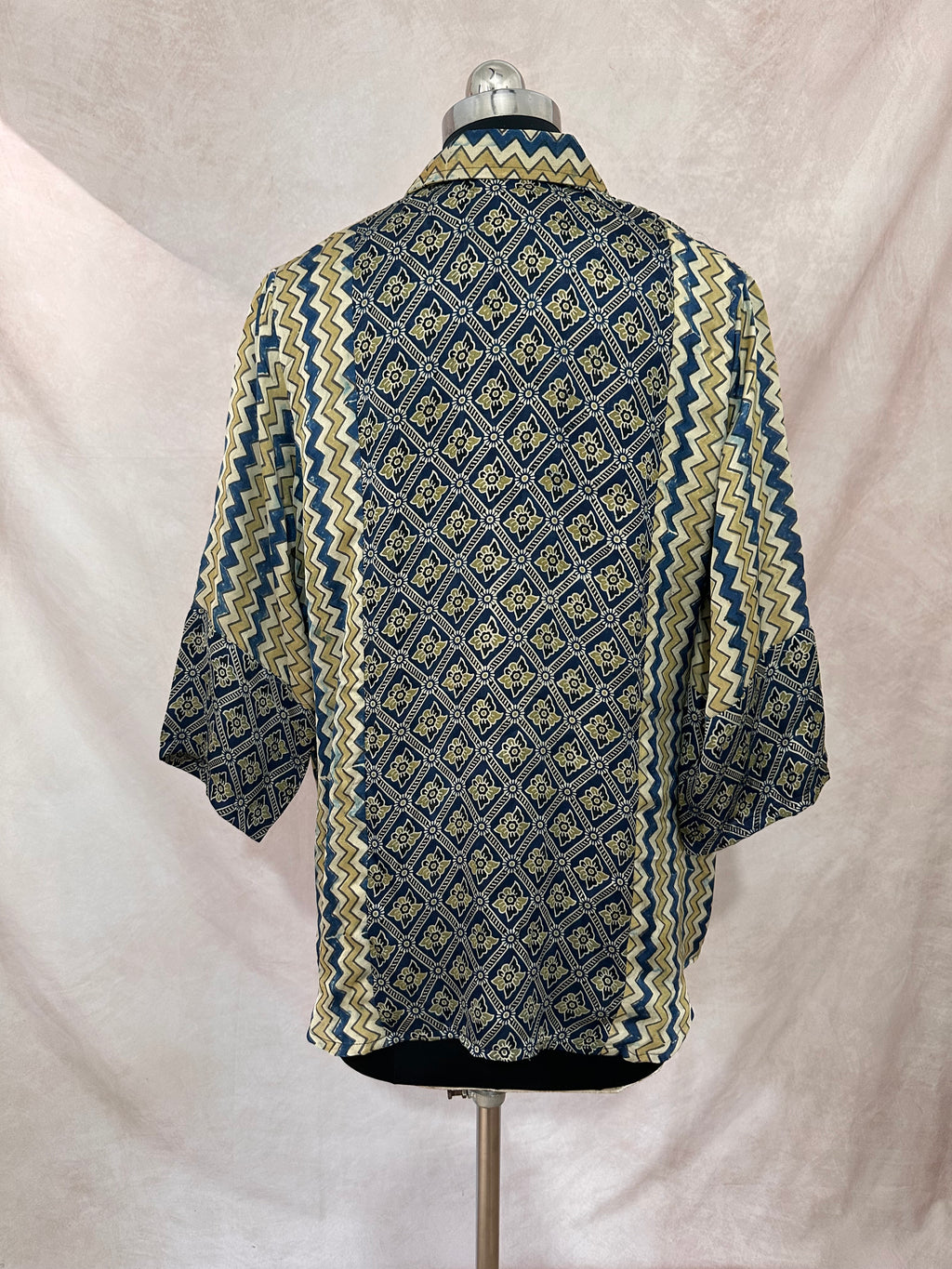Pure Modal silk shirt with hand block print