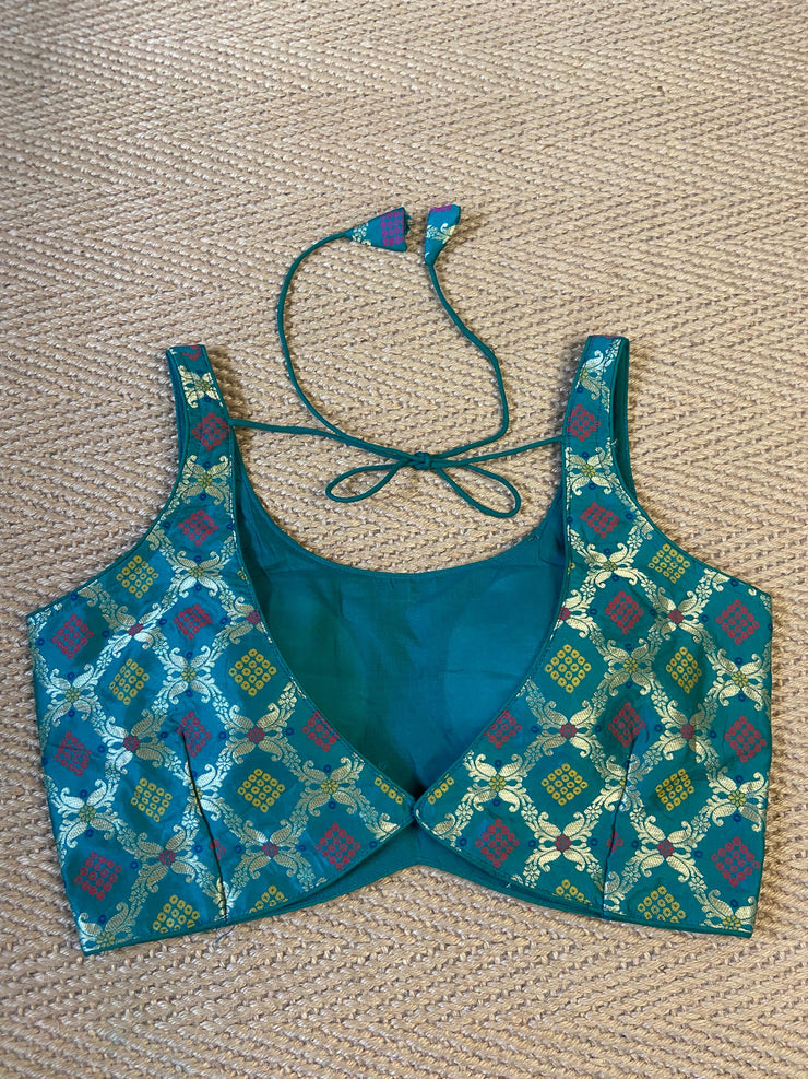 Green brocade blouse