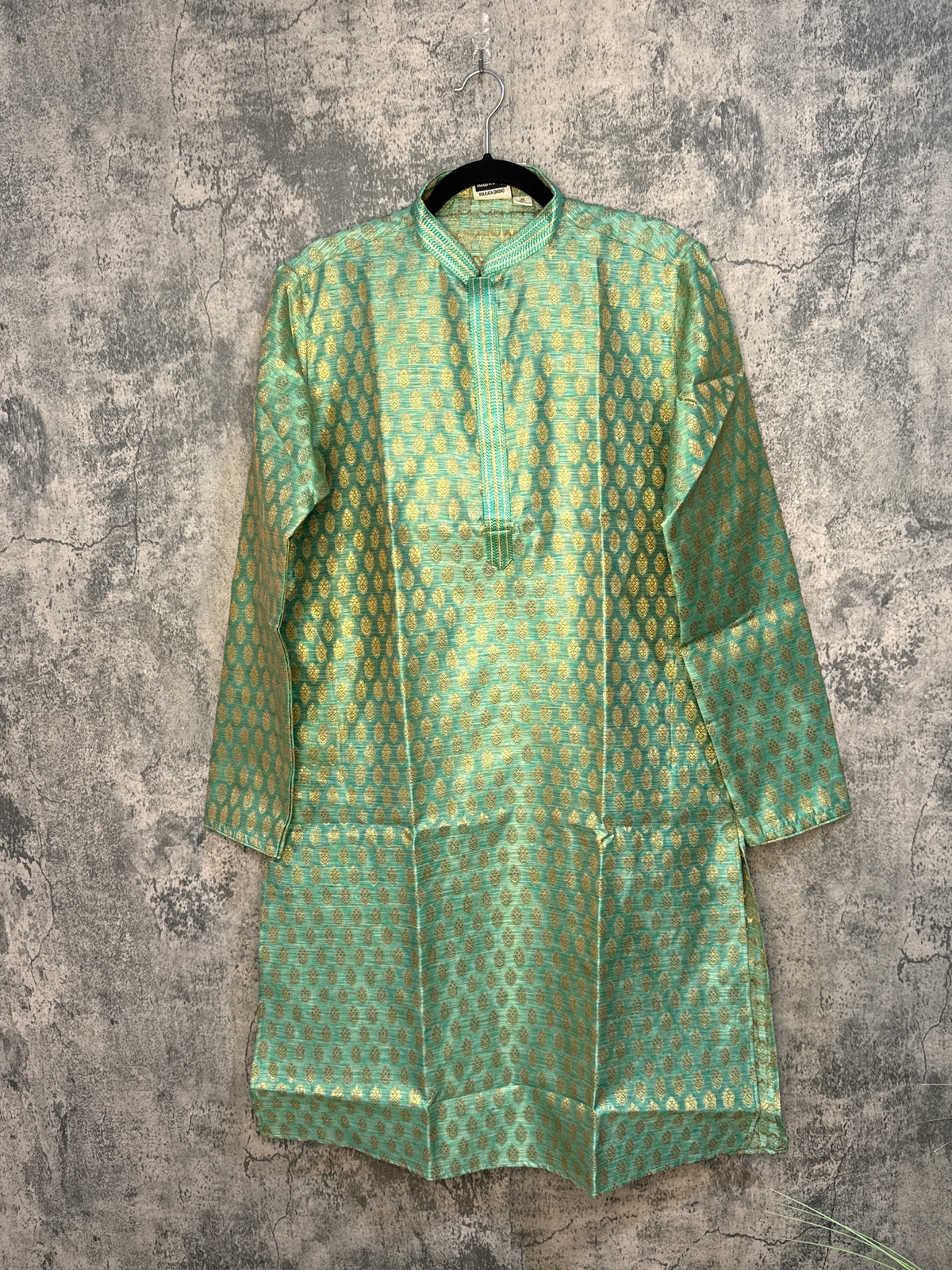 Light green banarsi brocade style kurta