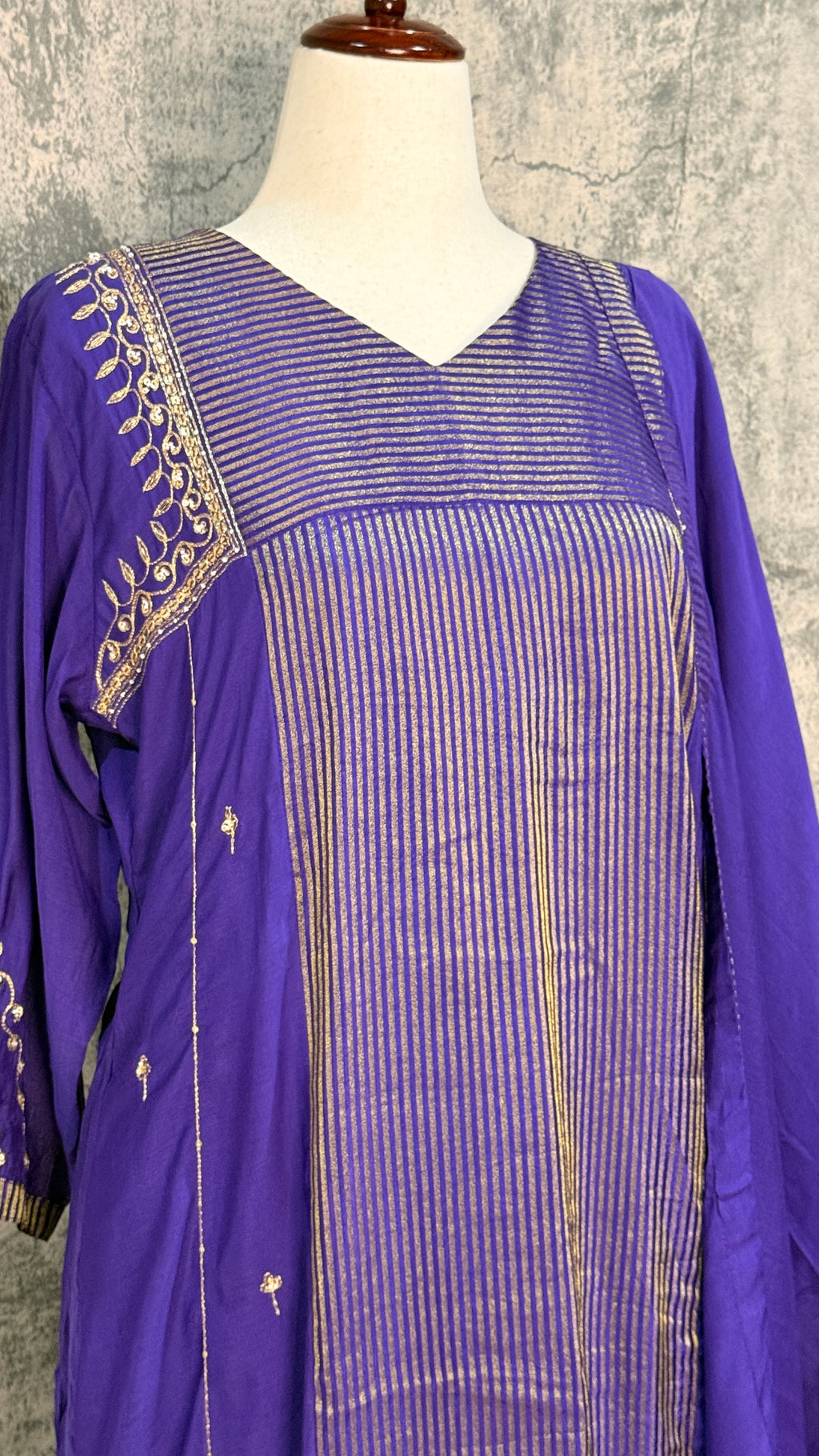 Purple tissue chanderi silk kurti set