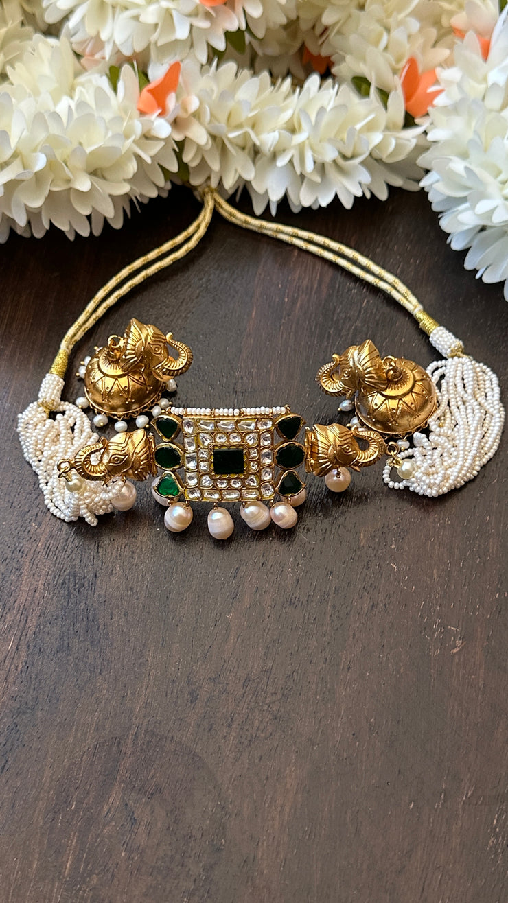 Designer choker with jhumka