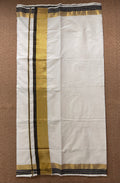 Black and gold border set saree