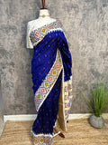 Blue Ikkat handloom saree