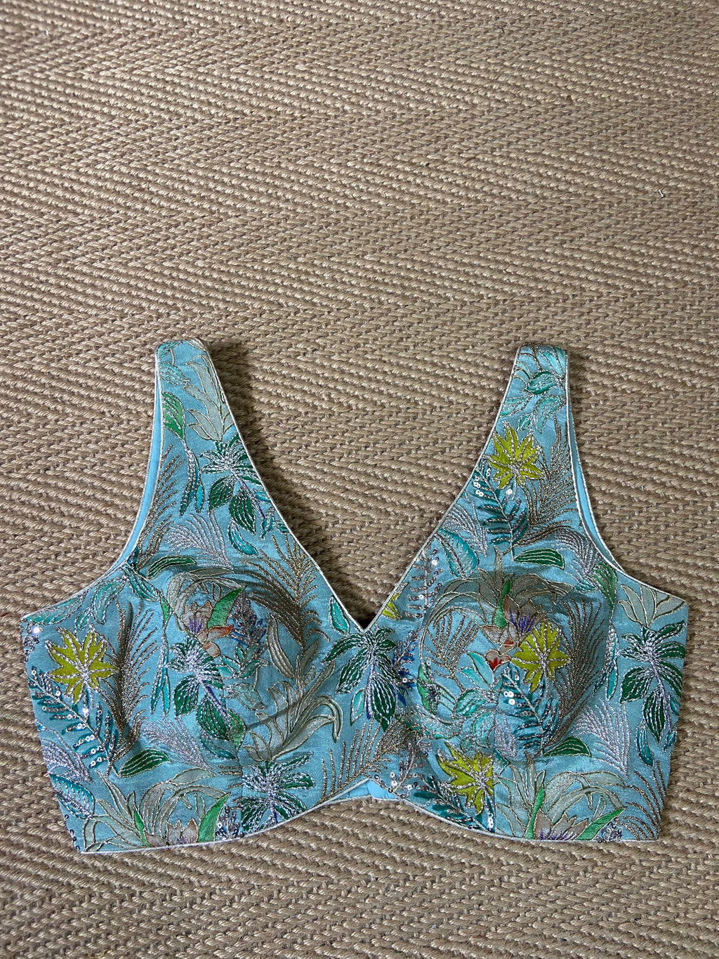 Light blue tissue silk blouse