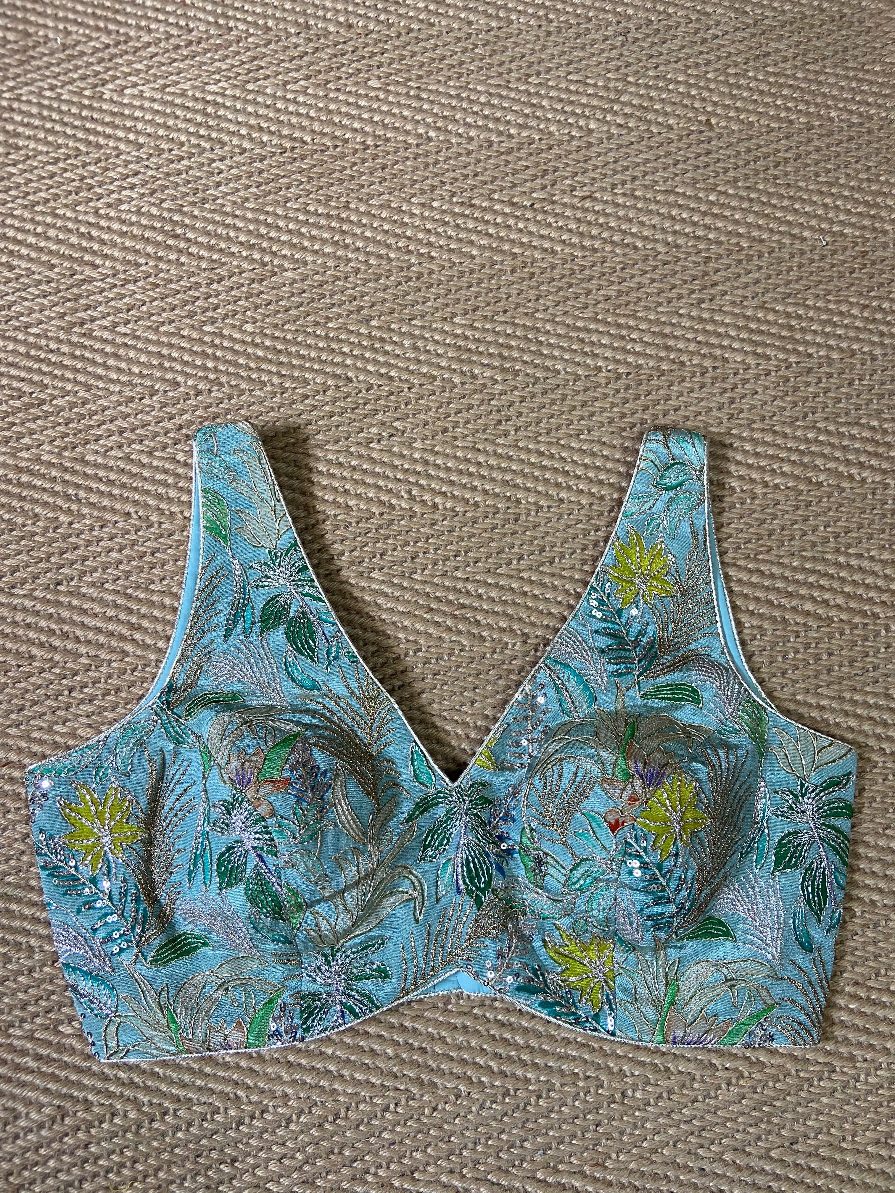 Light blue tissue silk blouse