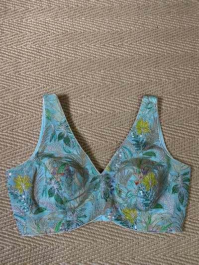 Light blue tissue silk blouse