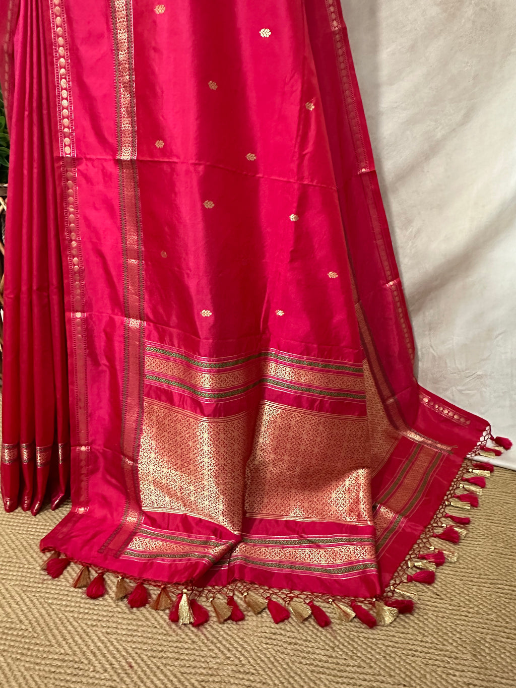 Handloom Pure katan banarsi soft silk saree with stitched blouse
