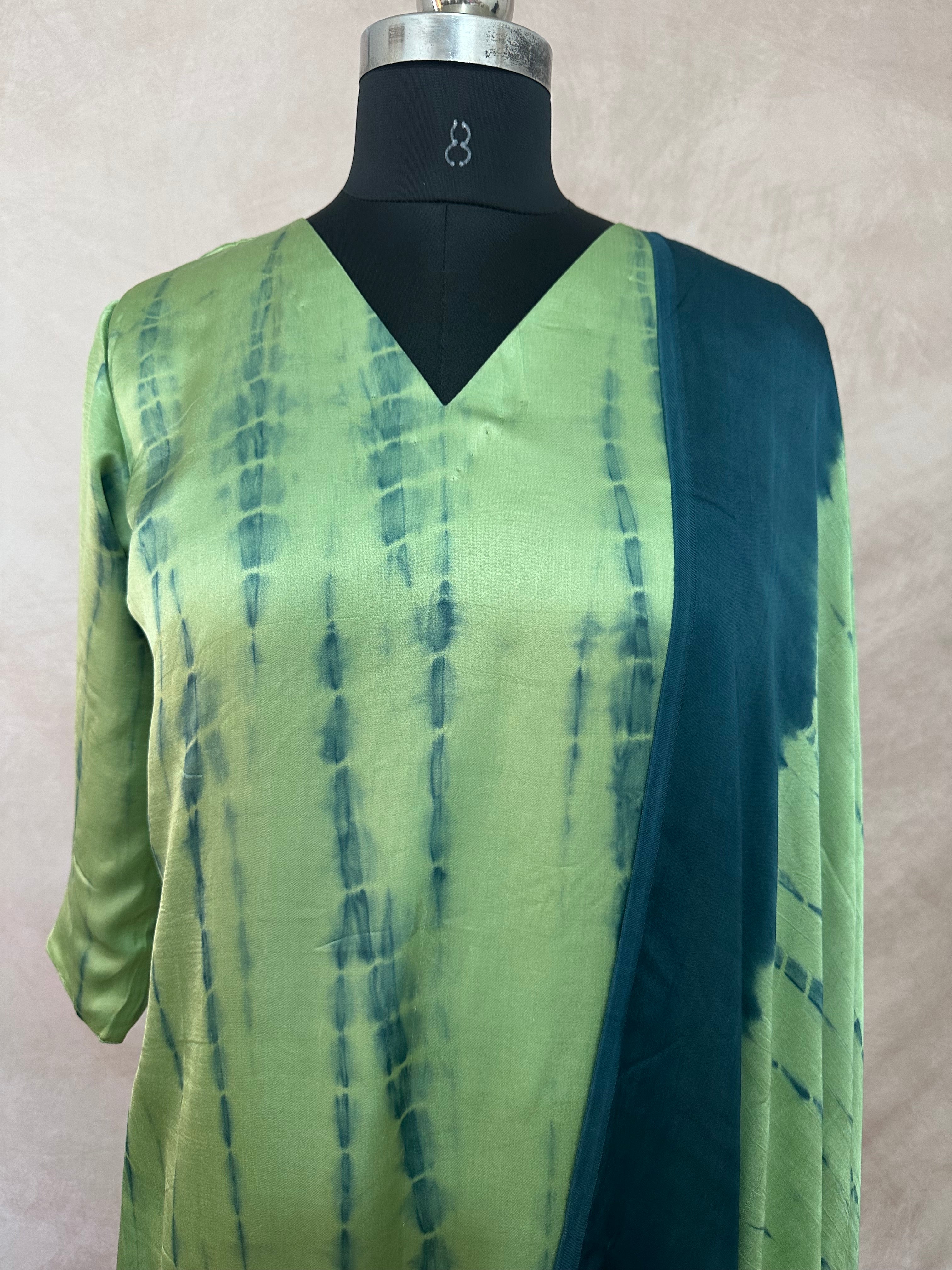 Shibori modal silk kurti set
