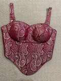Maroon banarsi brocade Corset with back tie (fits from 34 to 40)