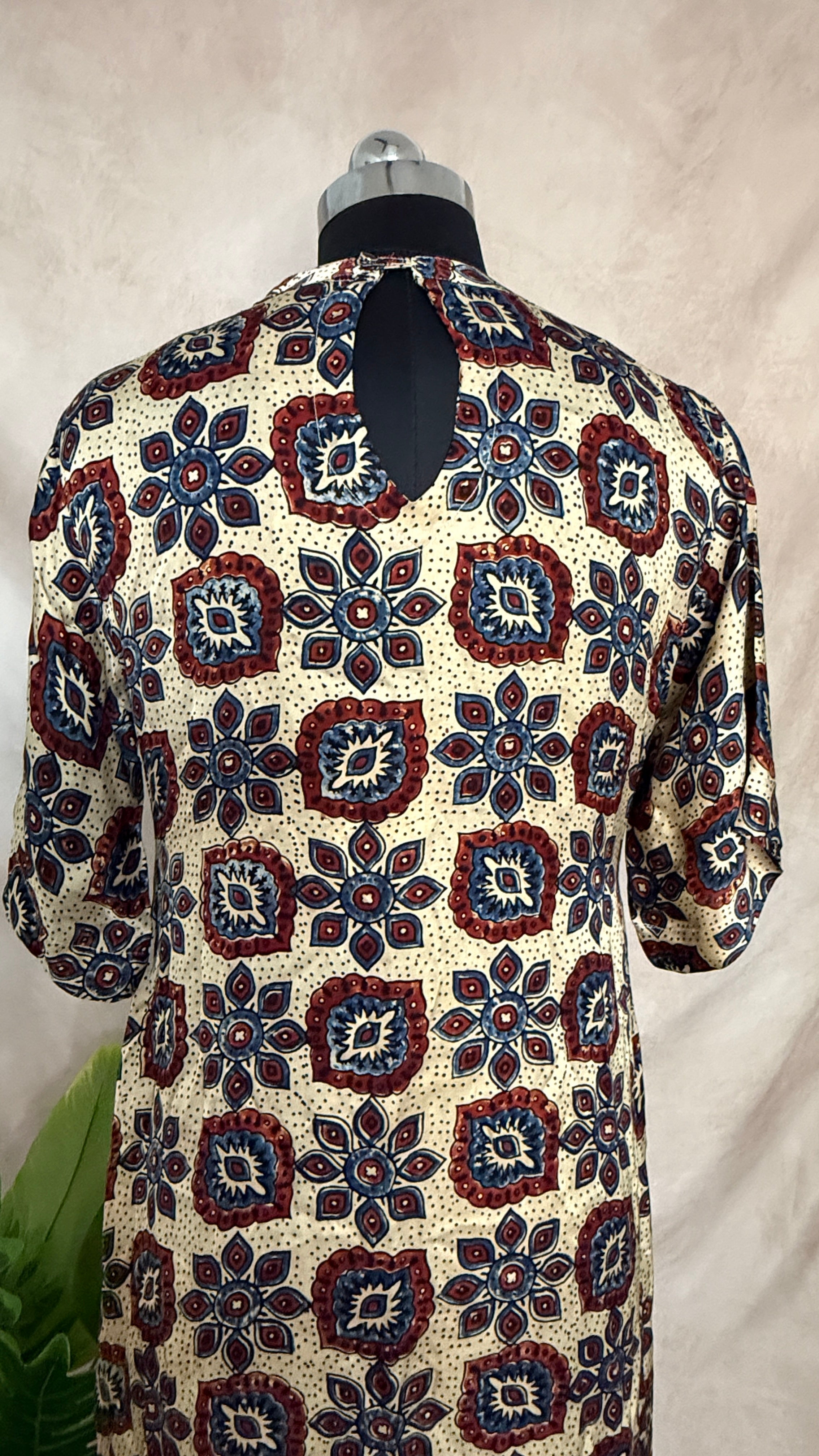 Ajrakh modal silk dress