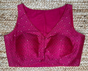 Pink silk sleeveless blouse