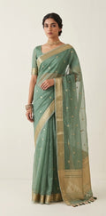 Kora tissue silk saree with stitched blouse and underskirt
