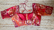 Red and orange brocade banarsi blouse