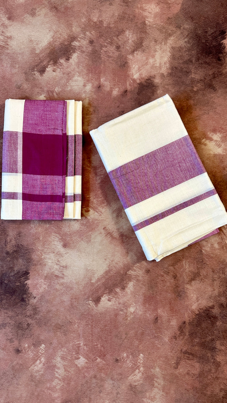 Soft cotton set mundu with border