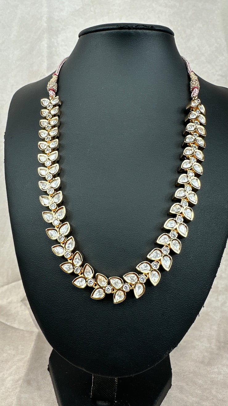 Moissanite stone necklace with earring