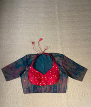 Green and red 2 in one masaba style blouse