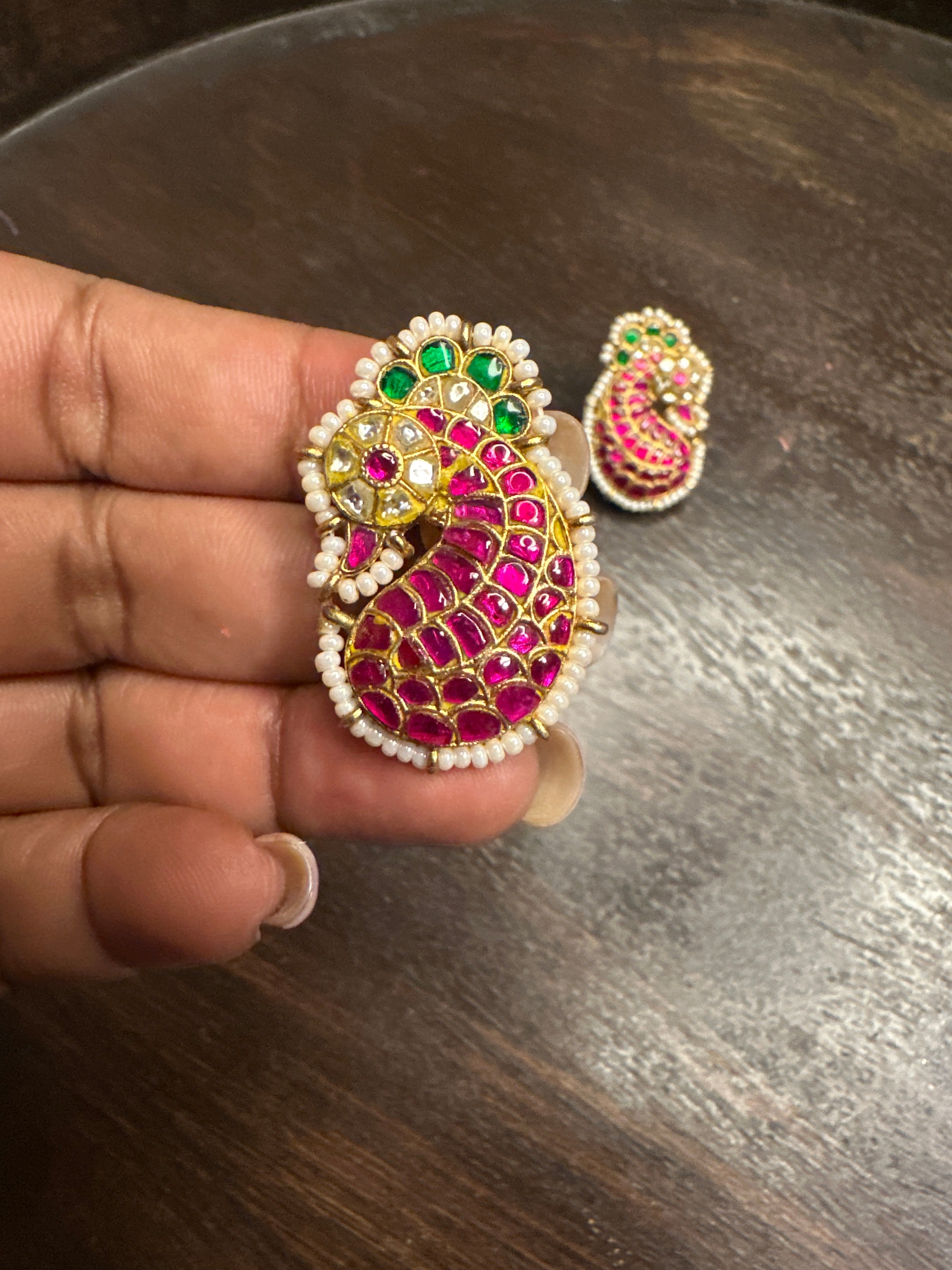 Jadu peacock studs