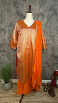 Orange banarsi top with bottom