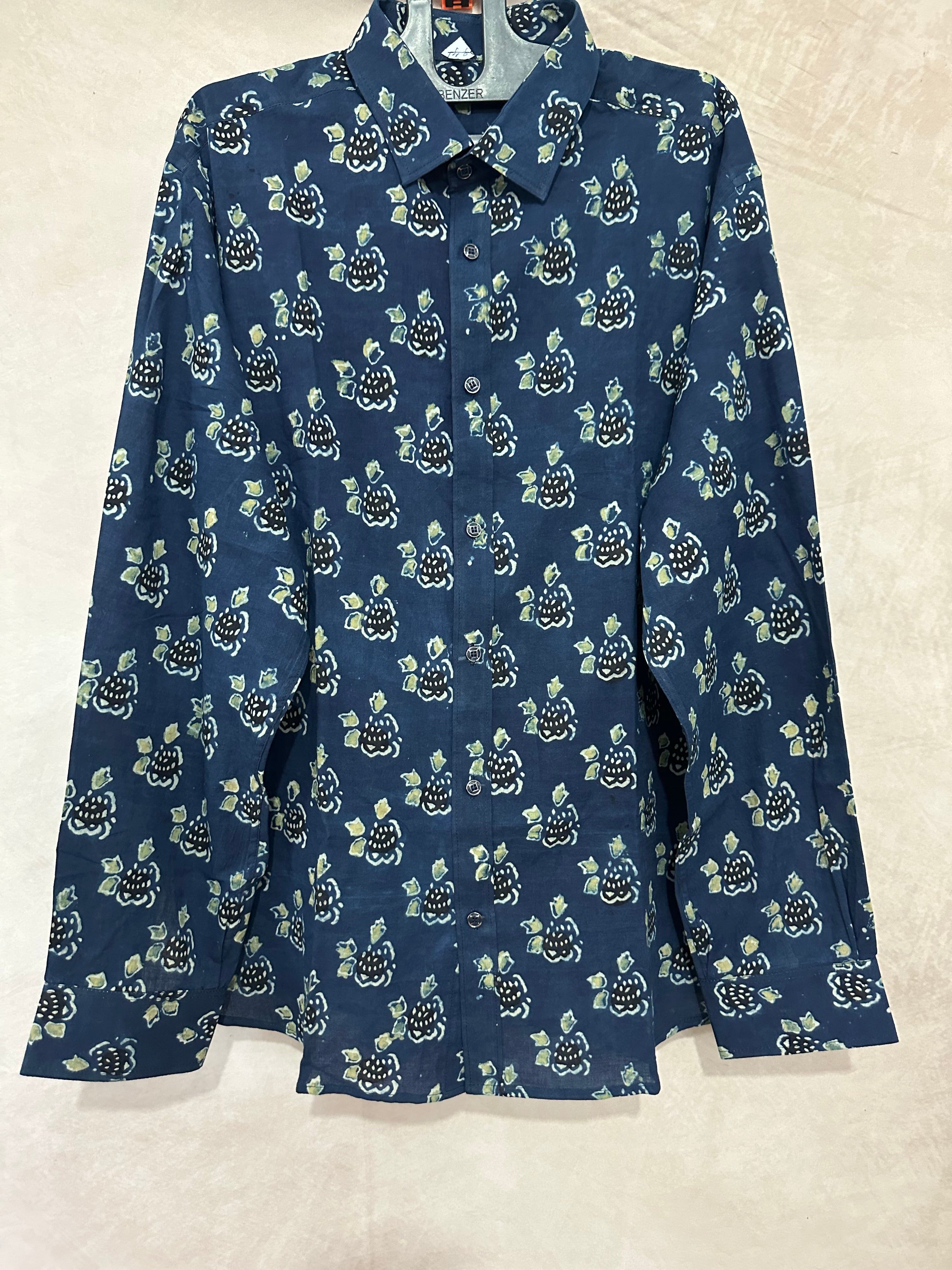 Ajrakh handblock printed shirts in pure Cotton