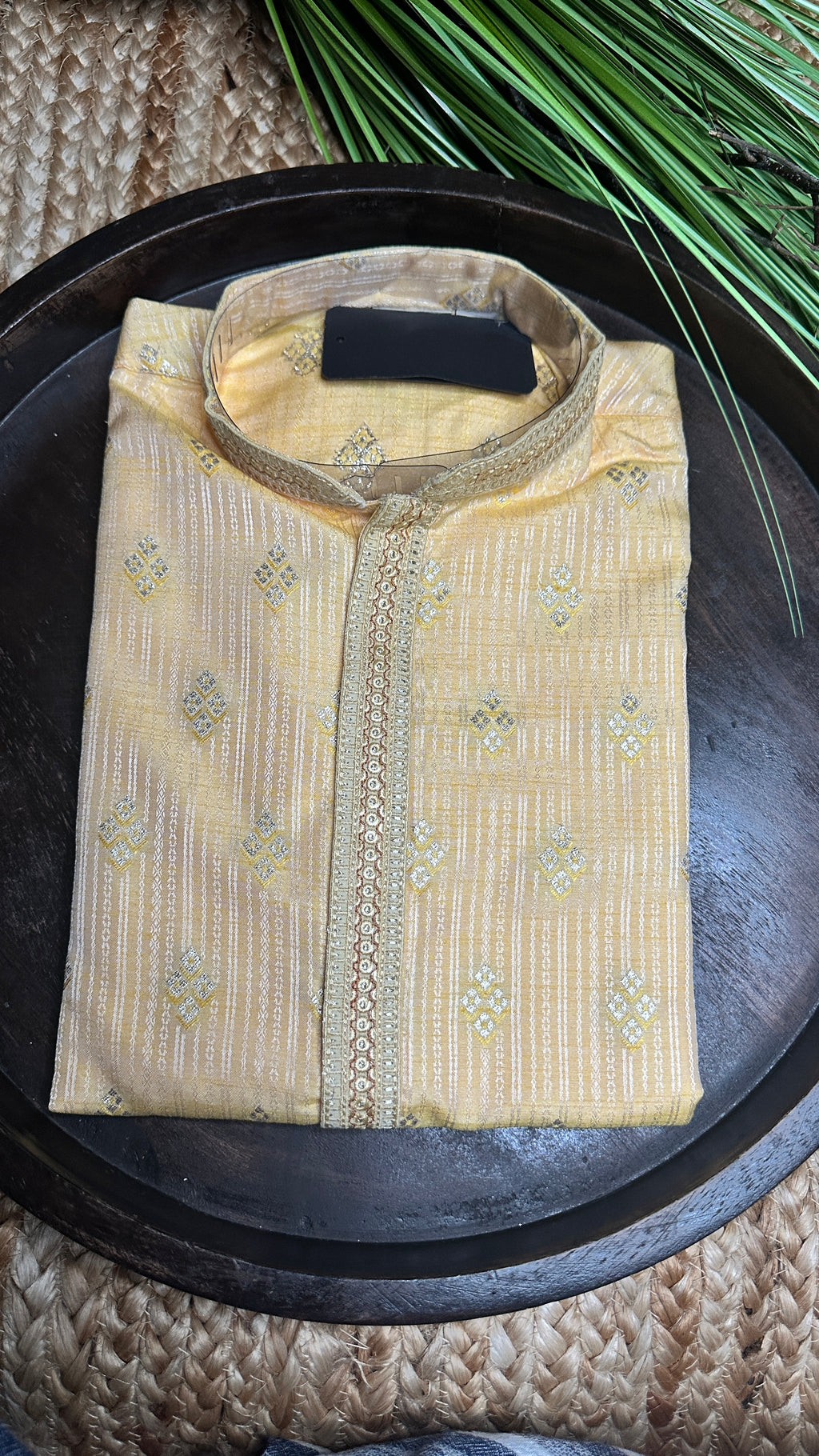 Yellow silk kurta - 38