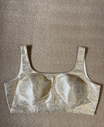 Gold banarsi brocade blouse