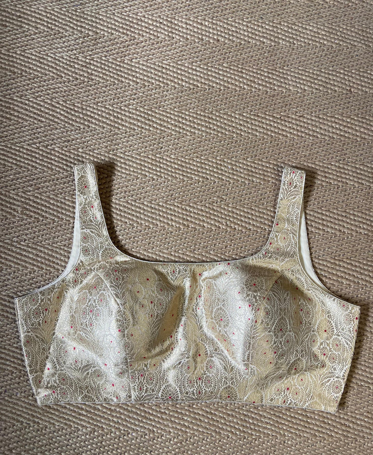 Gold banarsi brocade blouse