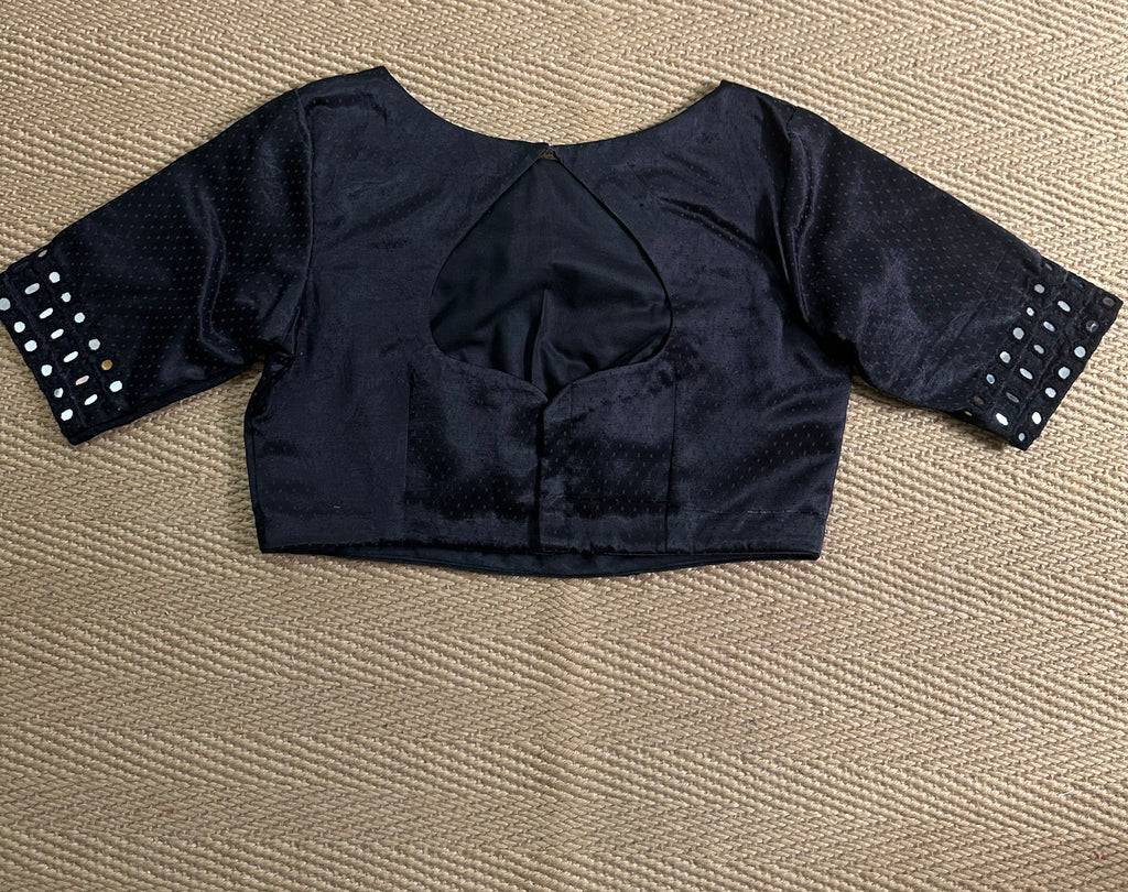 Mashru silk blouse with mirror work