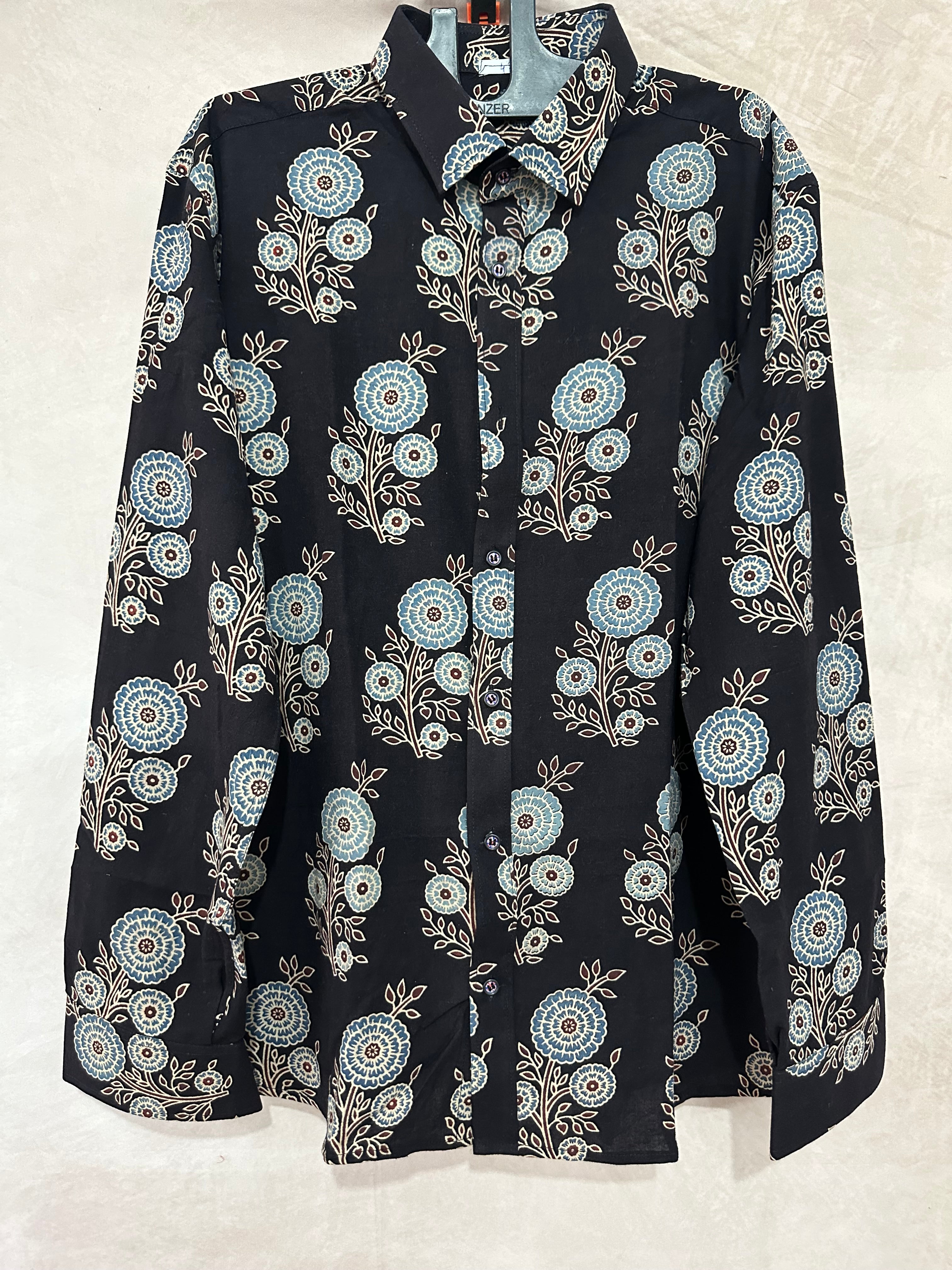 Ajrakh handblock printed shirts in pure Cotton