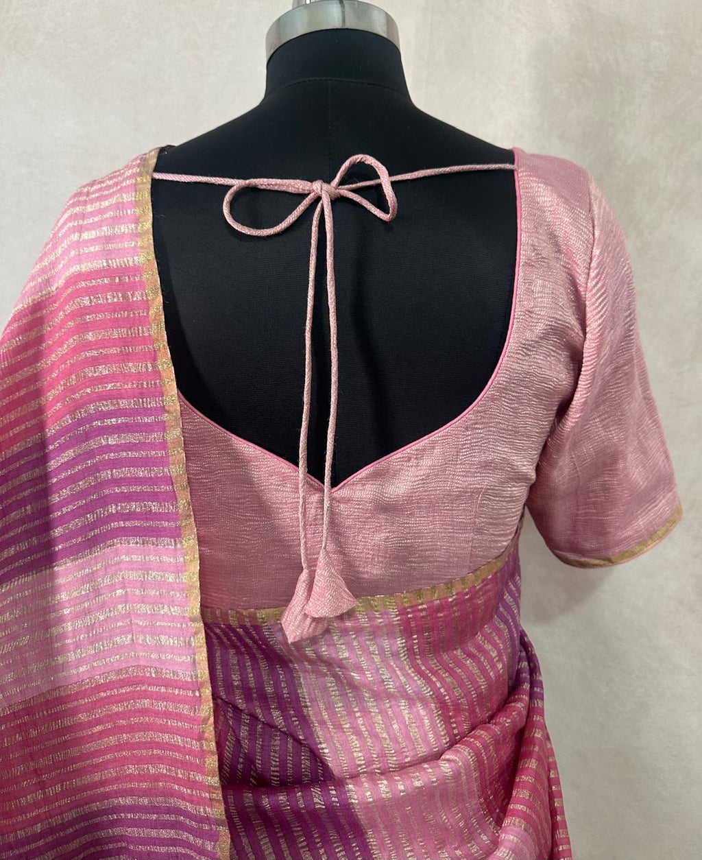 Designer munga silk saree with stitched blouse