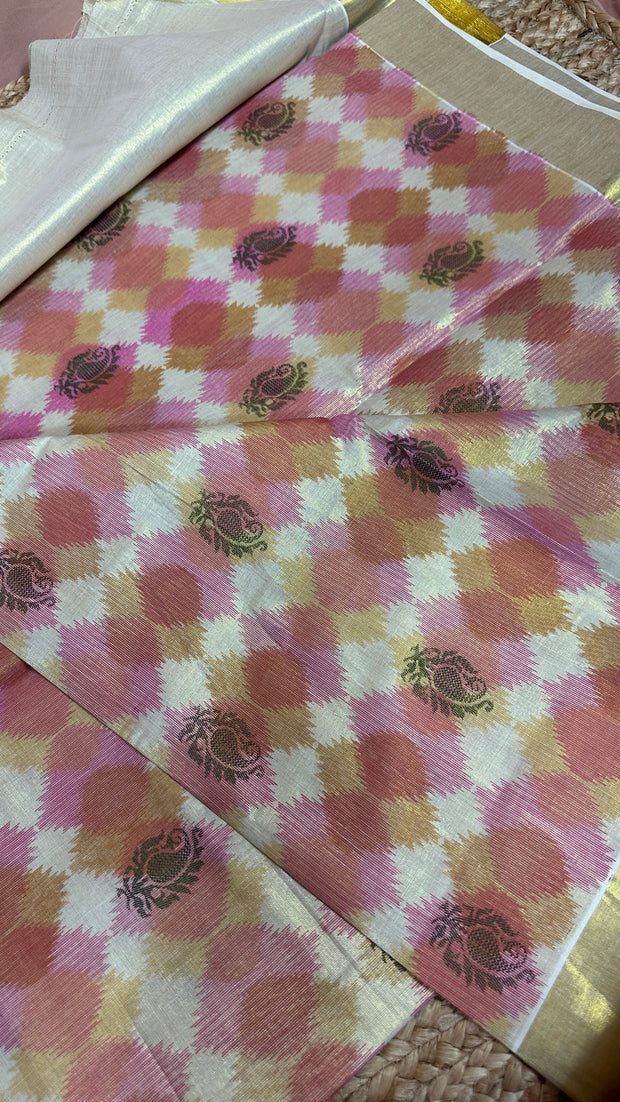 Tissue set saree with digital print