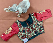 Cotton blouse with mirror work