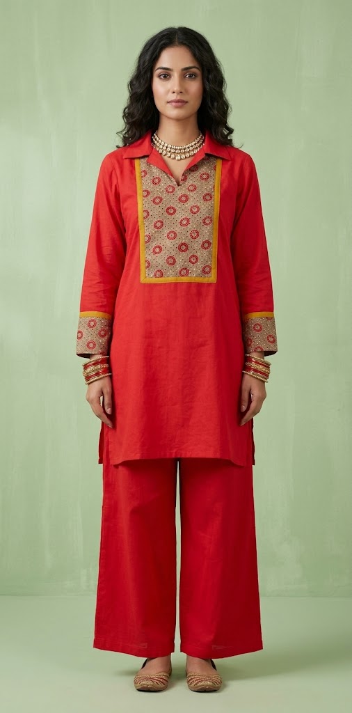 Red modal silk cord set