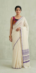 Puliyilakkara saree with purple border