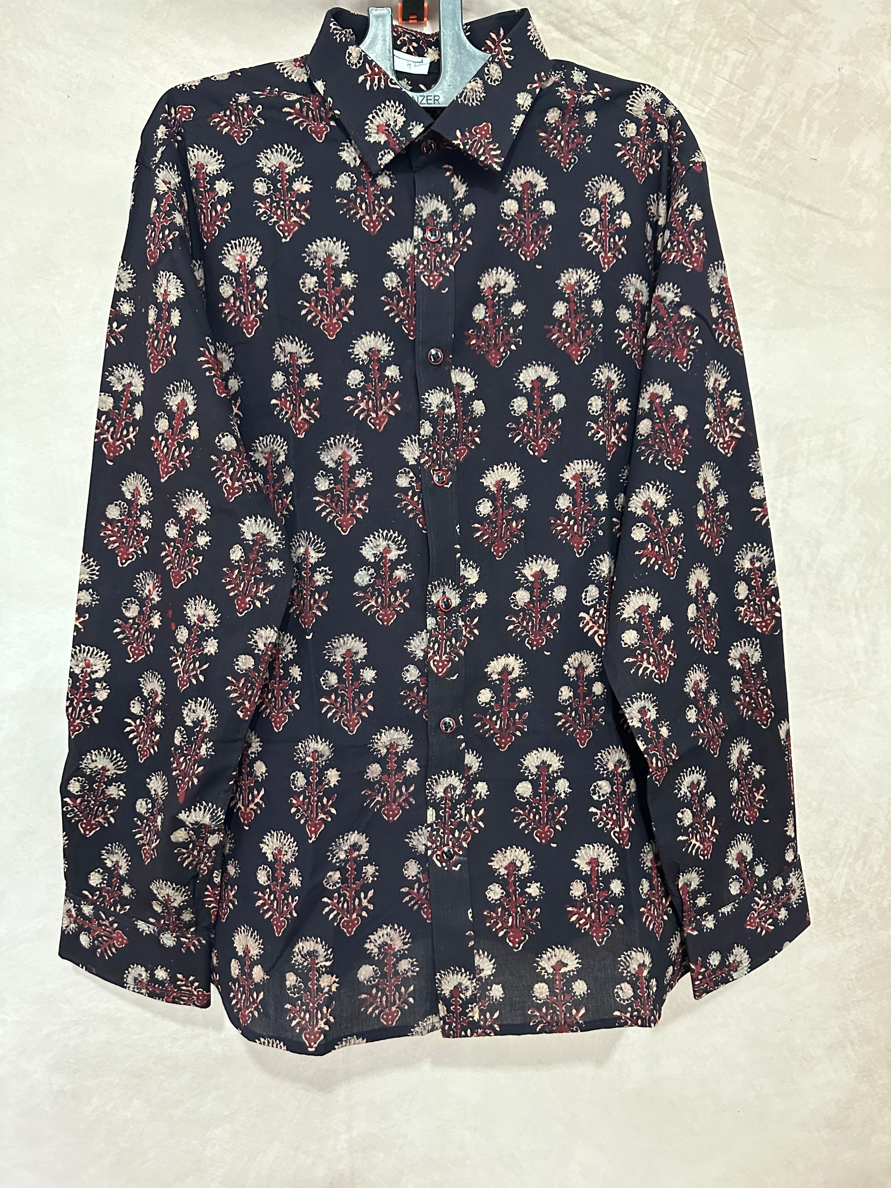Ajrakh handblock printed shirts in pure Cotton