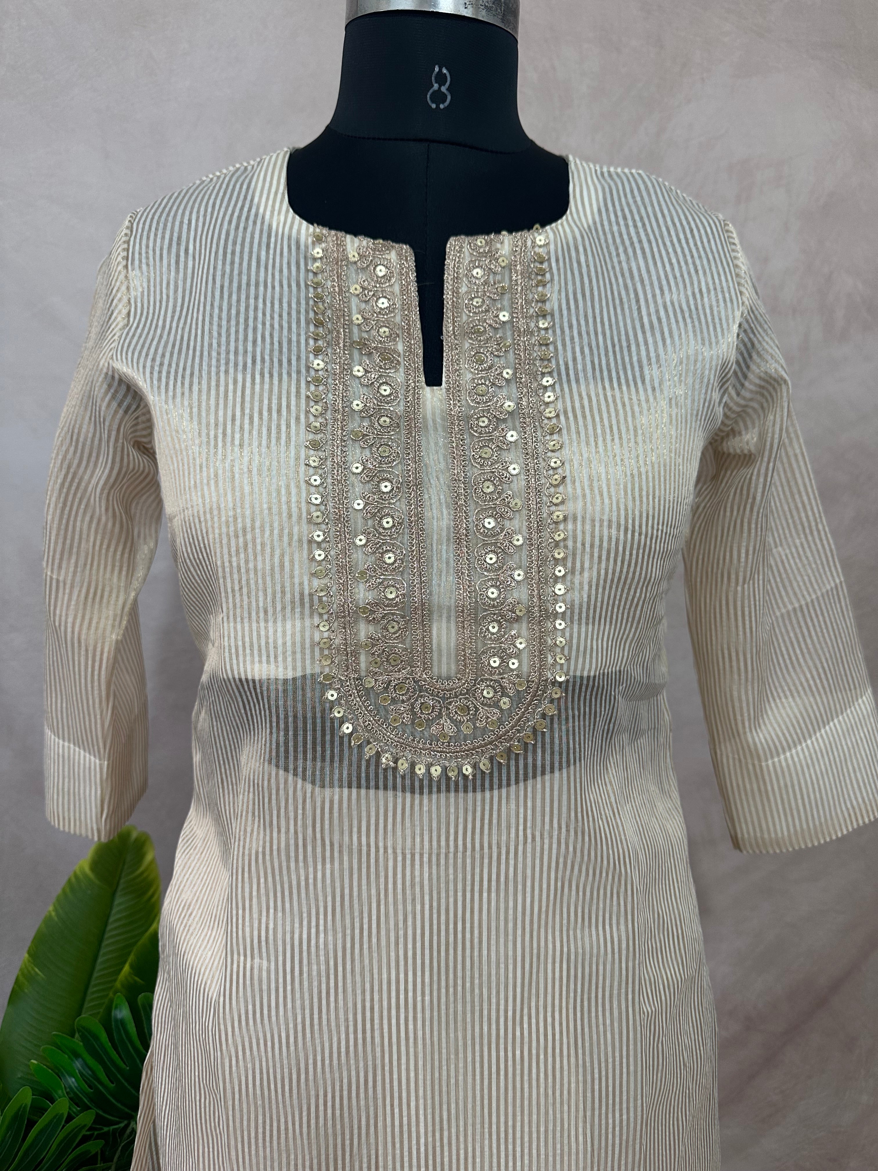 Tissue chanderi designer kurti