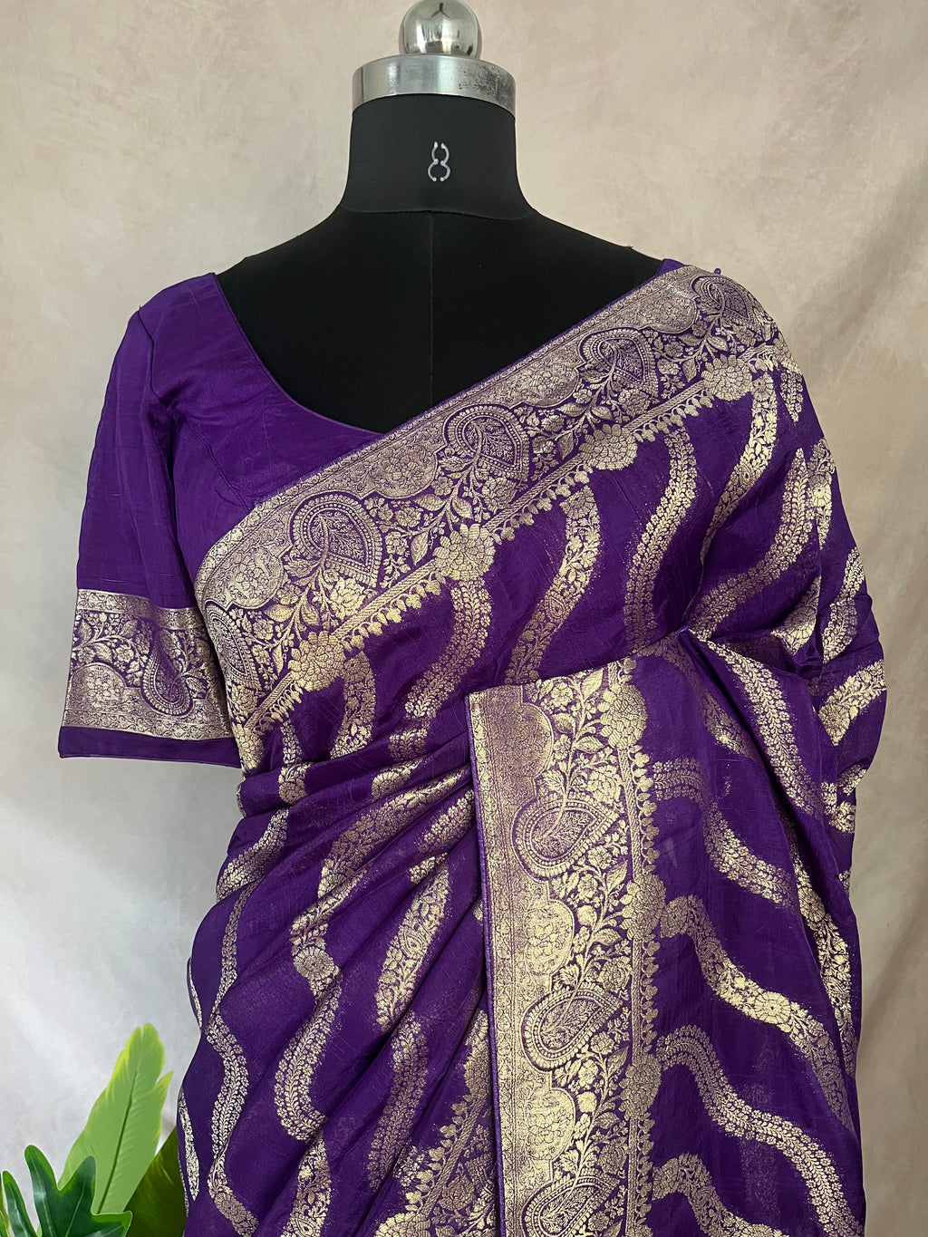 Dola silk saree with stitched blouse