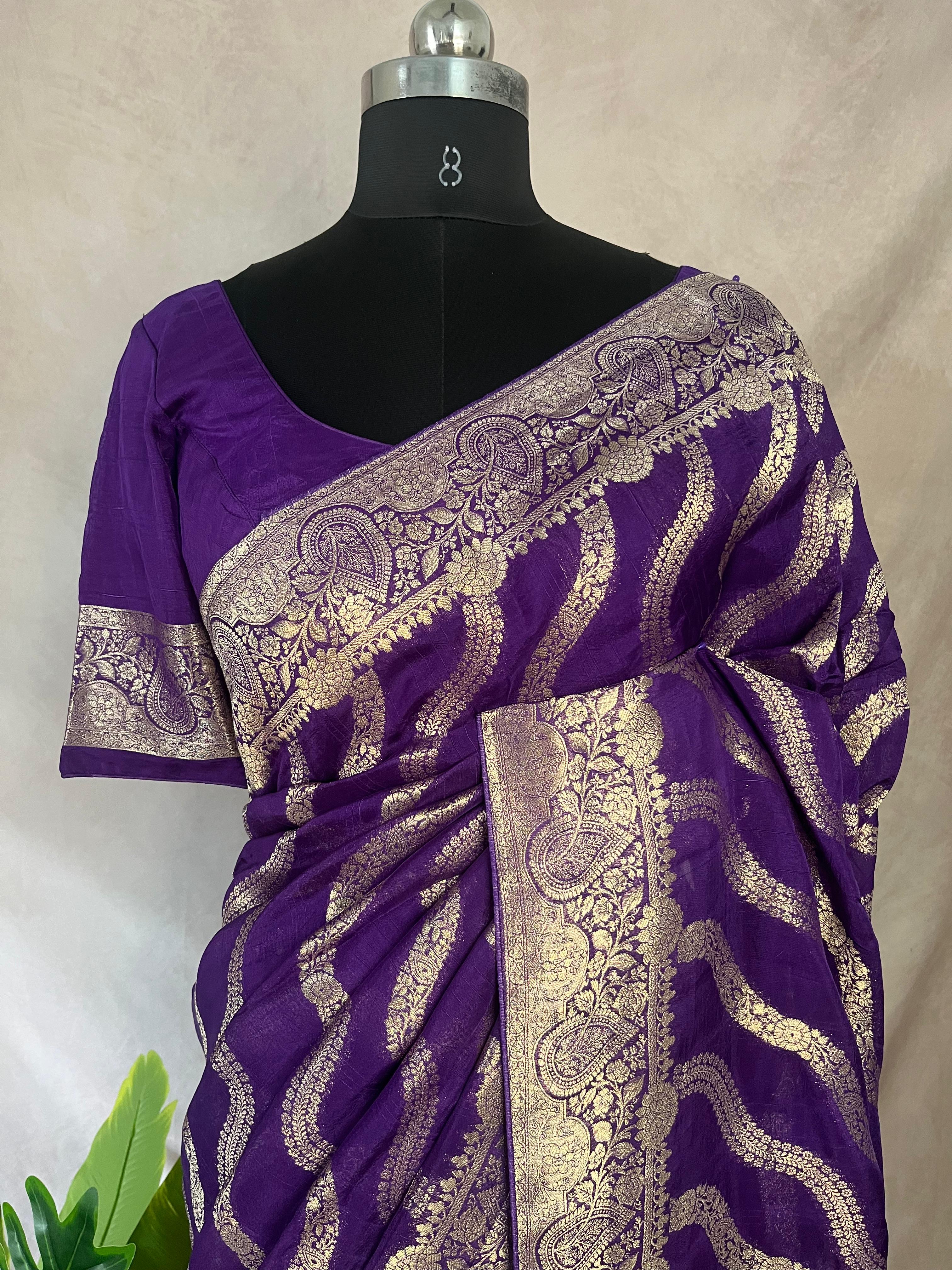 Dola silk saree with stitched blouse