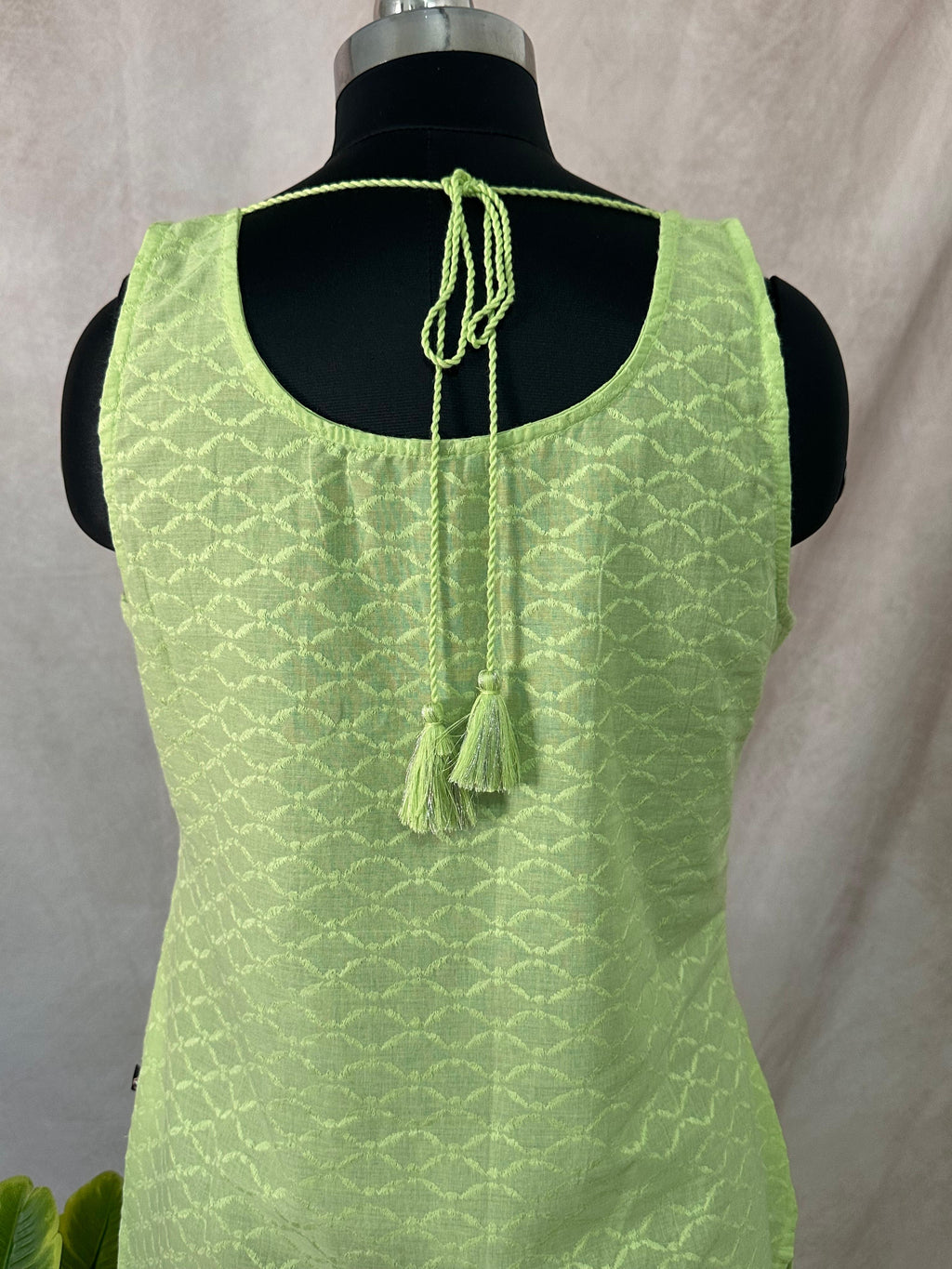 light green cotton kurti with bottom and dupatta