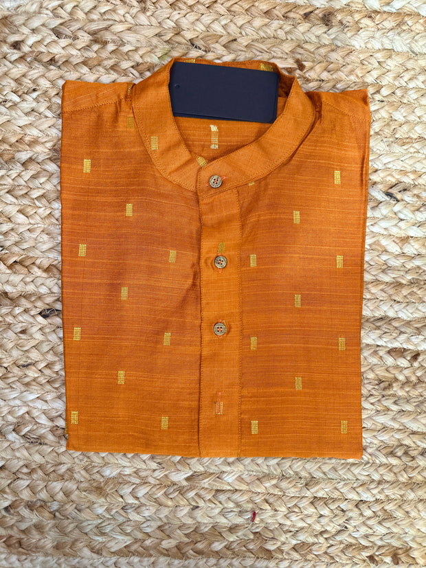 Orange cotton silk kurta