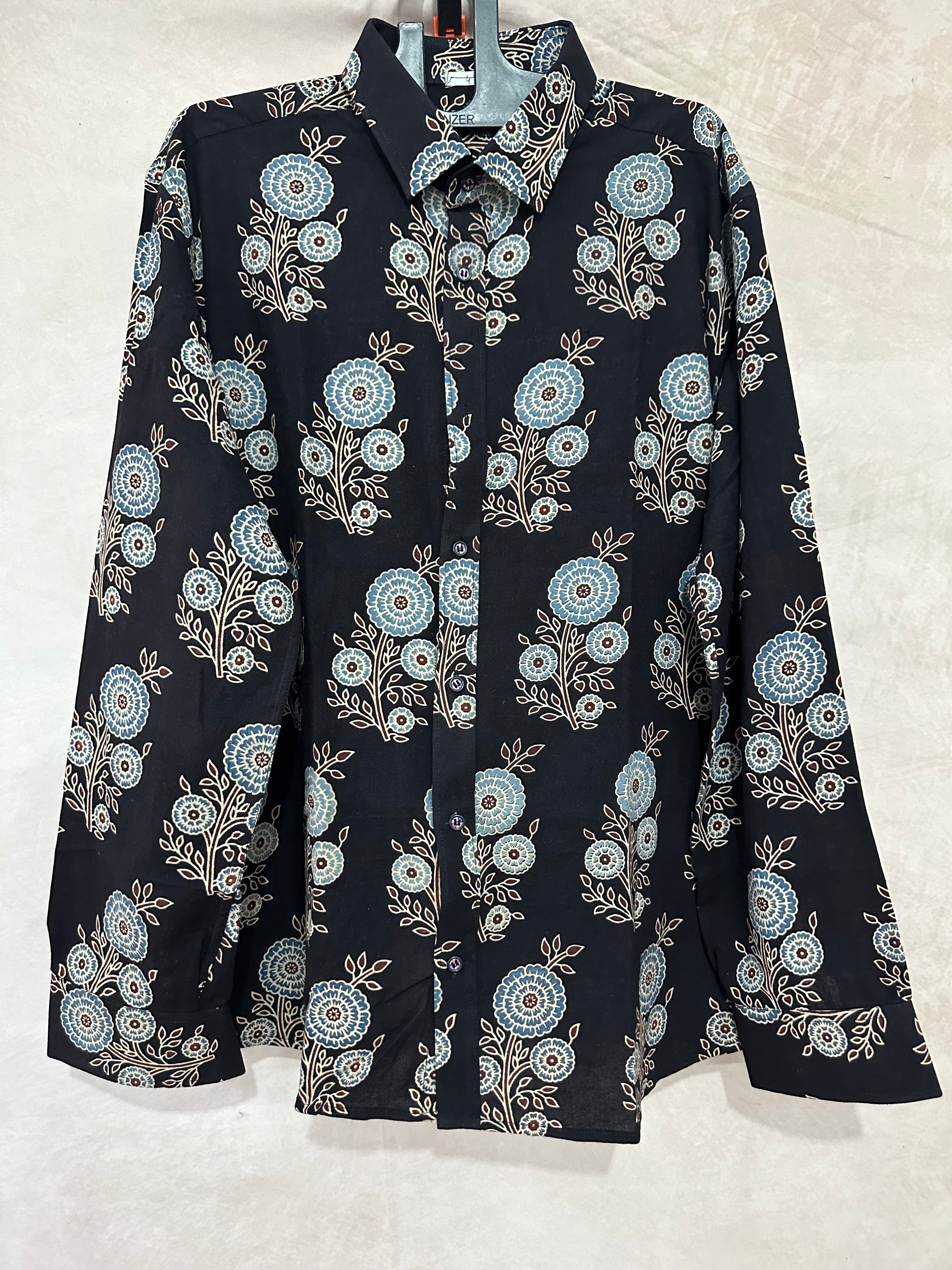 Ajrakh handblock printed shirts in pure Cotton