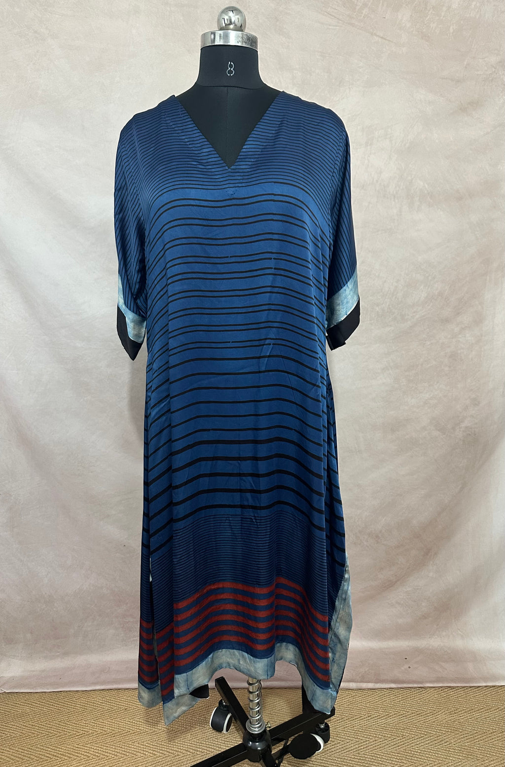 Designer Ajrakh modal silk dress