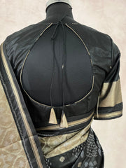 Semi ikkat saree with stitched blouse