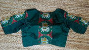 Green mashru silk blouse