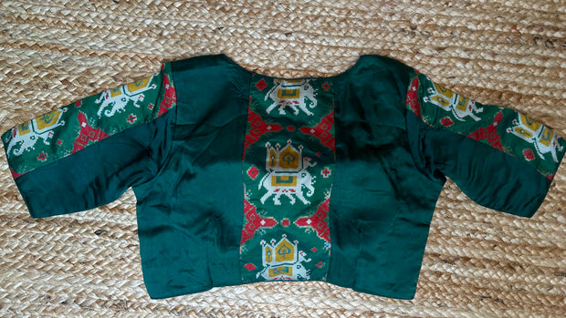 Green mashru silk blouse