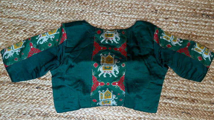 Green mashru silk blouse