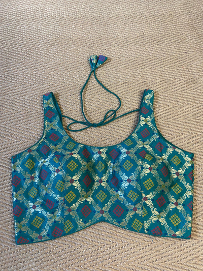 Green brocade blouse